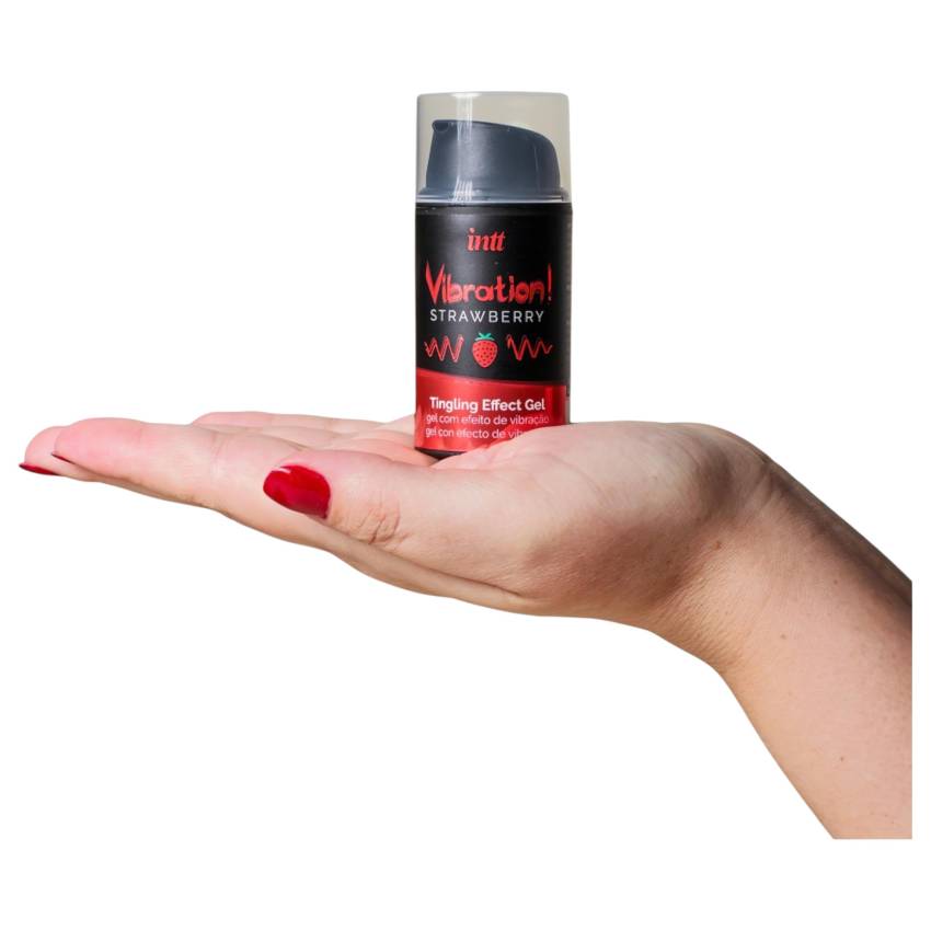 Intt Vibration! - folyékony vibrátor - eper (15ml) - Image 3