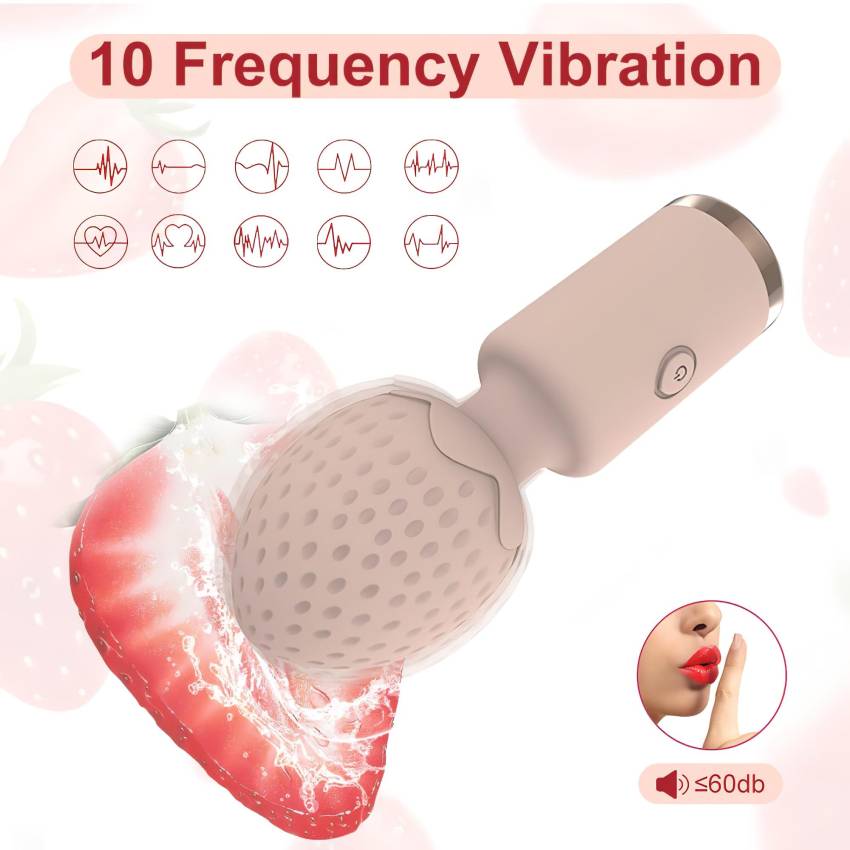 Sunfo Strawberry - vízálló mini masszírozó vibrátor (pink) - Image 2