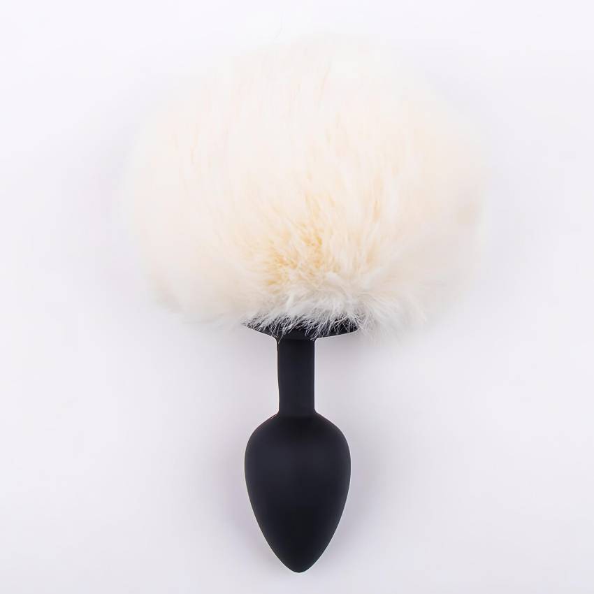 Sunfo - anál plug nyuszifarokkal (fekete-fehér) - Image 2