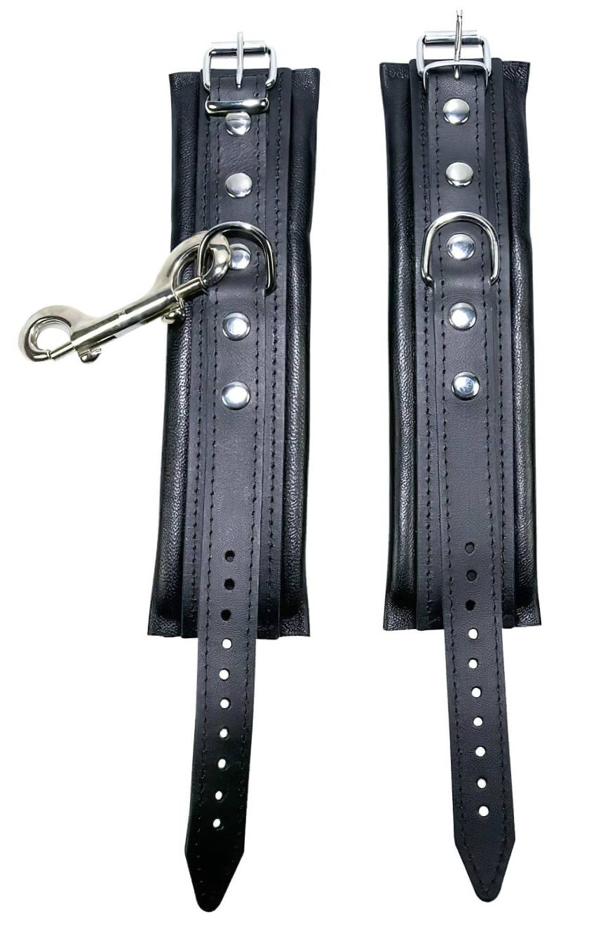 ZADO - bőr csukló bilincs és karabiner (fekete) - Image 2