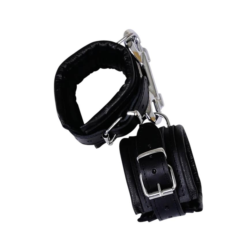 ZADO - bőr csukló bilincs és karabiner (fekete) - Image 7