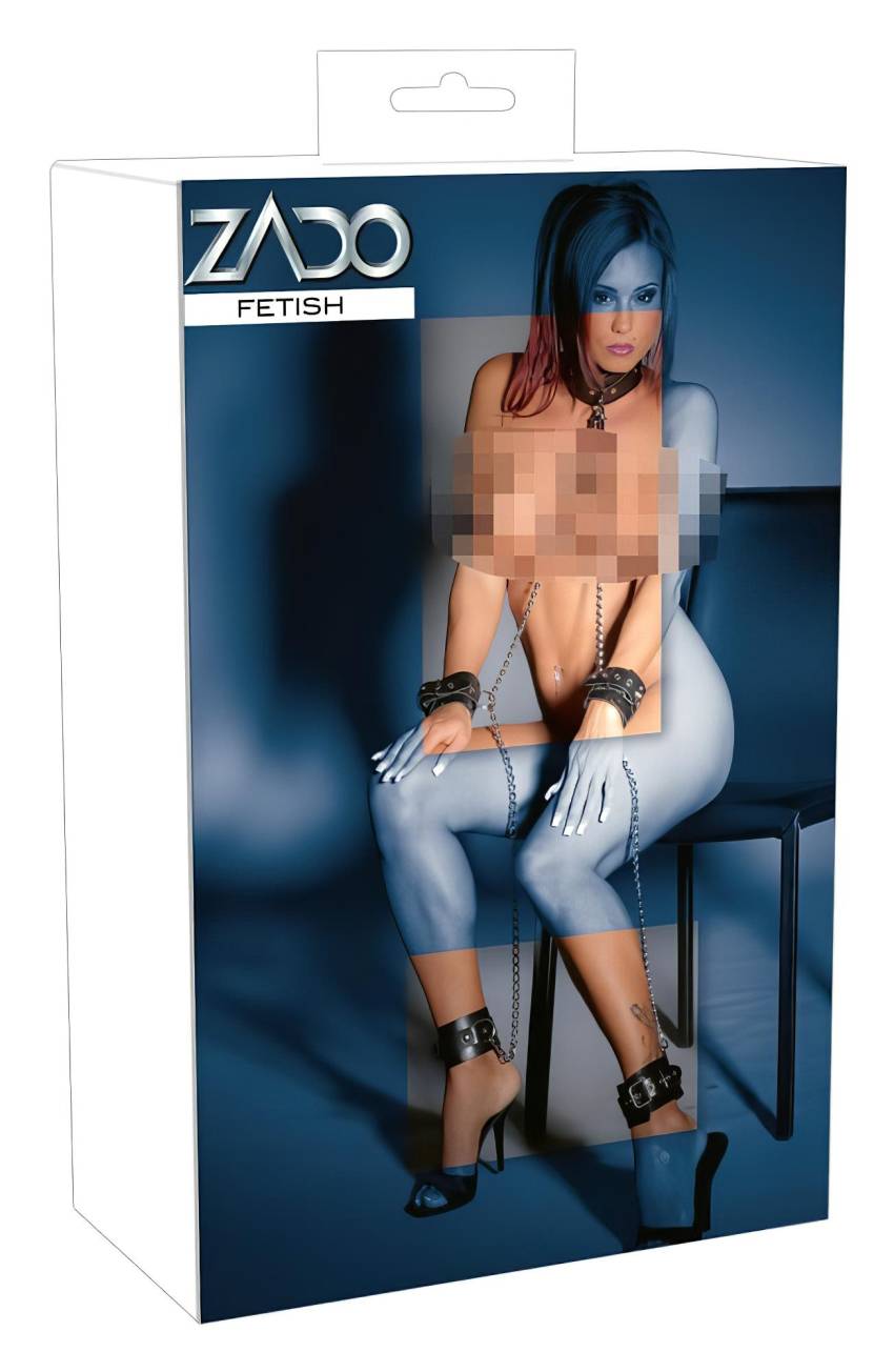 / ZADO - bőr nyak-csukló-boka bilincs szett (fekete) - Image 2