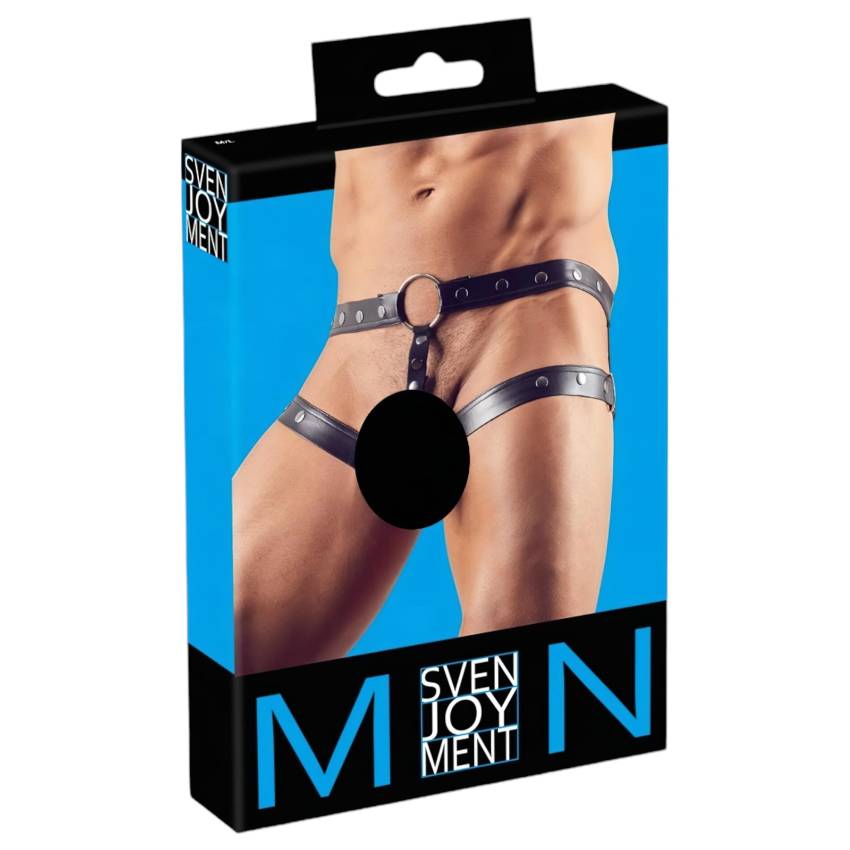 Svenjoyment - hám péniszgyűrűvel (fekete) - M/L - Image 4