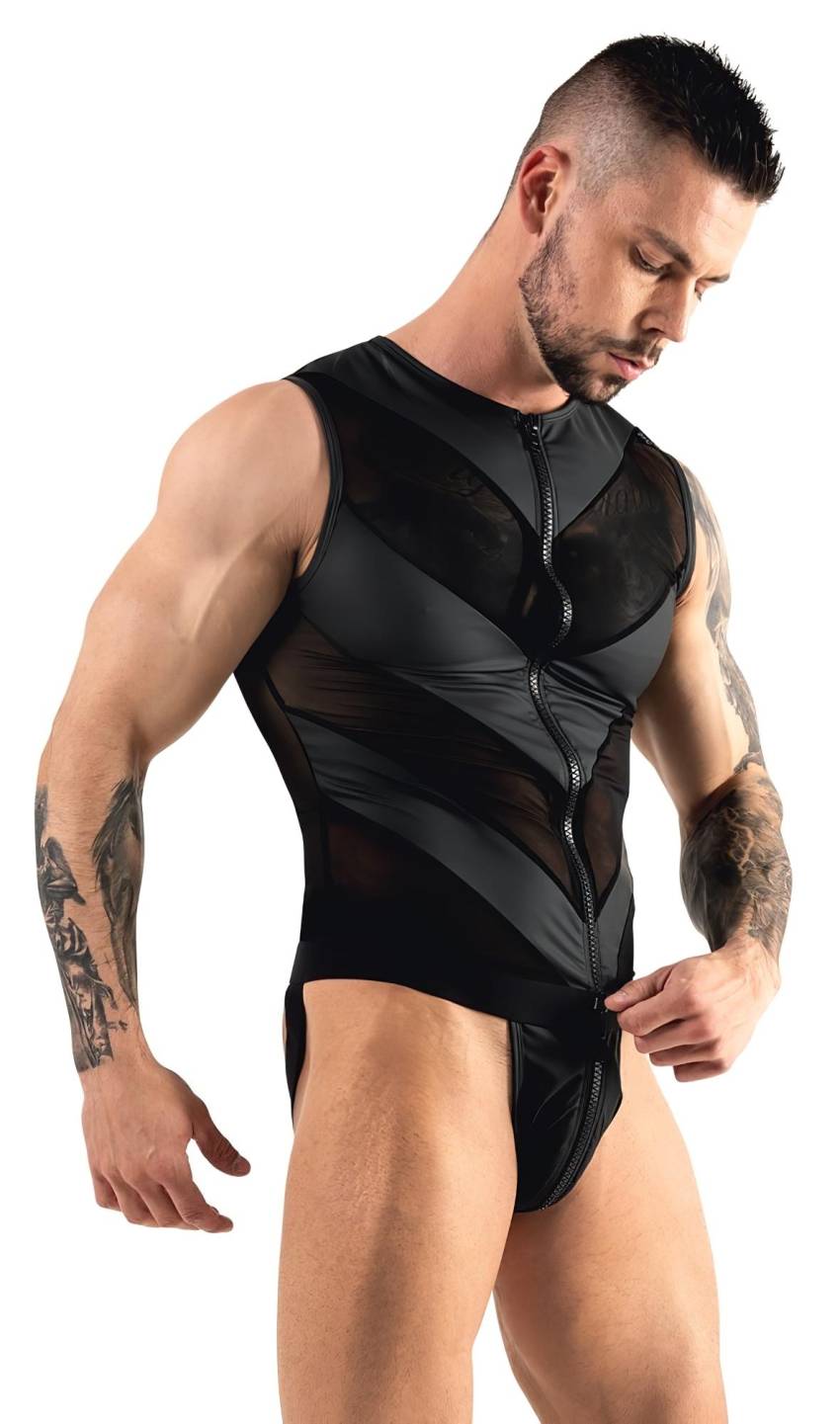 / Svenjoyment - cipzáras férfi body (fekete) - Image 3
