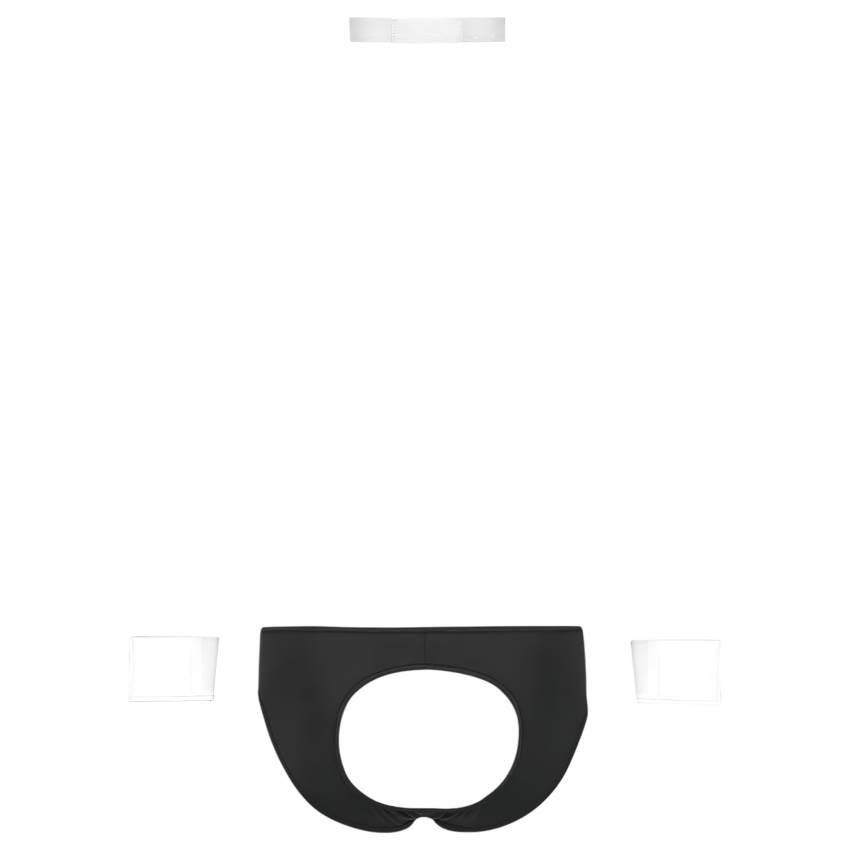 Svenjoyment - férfi pincér tanga jelmez szett (fekete-fehér) - Image 7