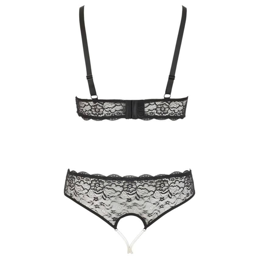 Cottelli Plus Size - gyöngyös melltartó szett (fekete) - Image 6