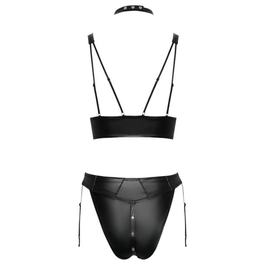 Cottelli Bondage - fényes melltartó szett bilincsekkel (fekete) - Image 9
