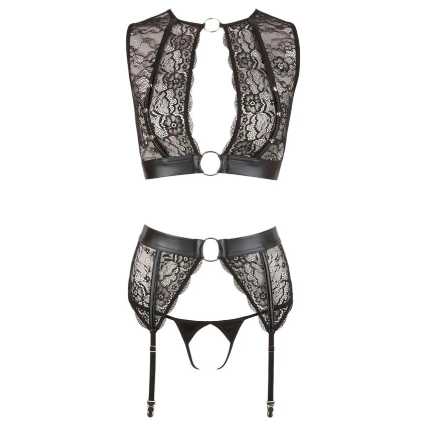 Cottelli Bondage - csipkés fehérnemű szett (4 részes) - Image 5
