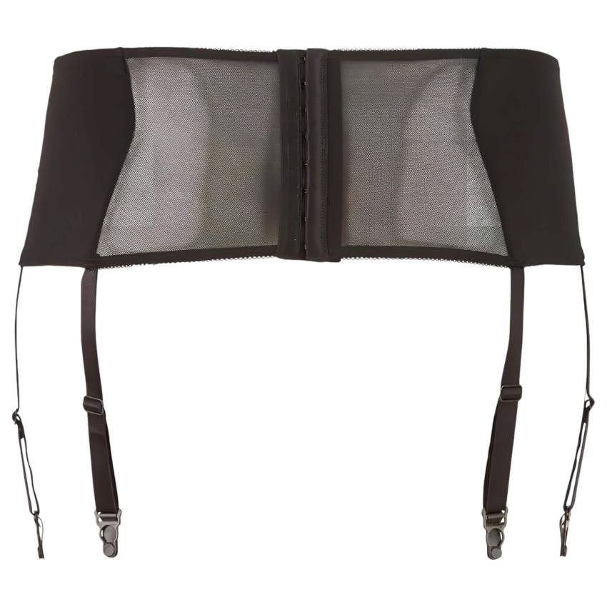 Cottelli Plus Size - csipkés, fűzős harisnyatartó (fekete) - Image 3