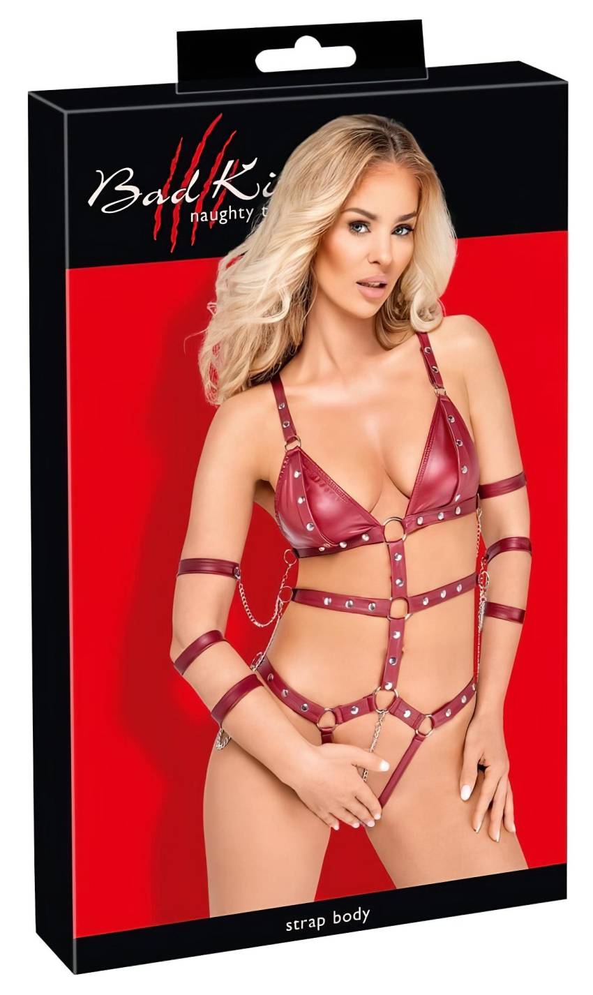 Bad Kitty - szegecses bondage body (piros) - Image 6
