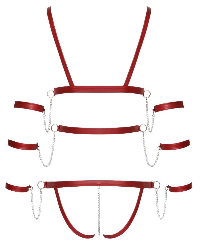 Bad Kitty - szegecses bondage body (piros) - Image 8