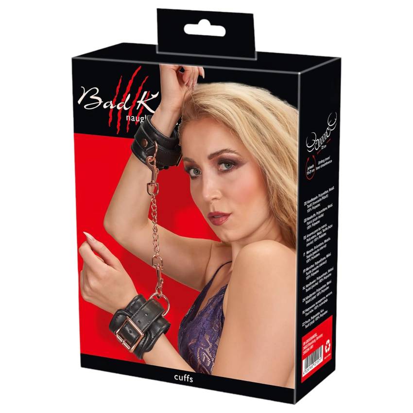 Bad Kitty - bilincsek lánccal (fekete-rosegold) - Image 2