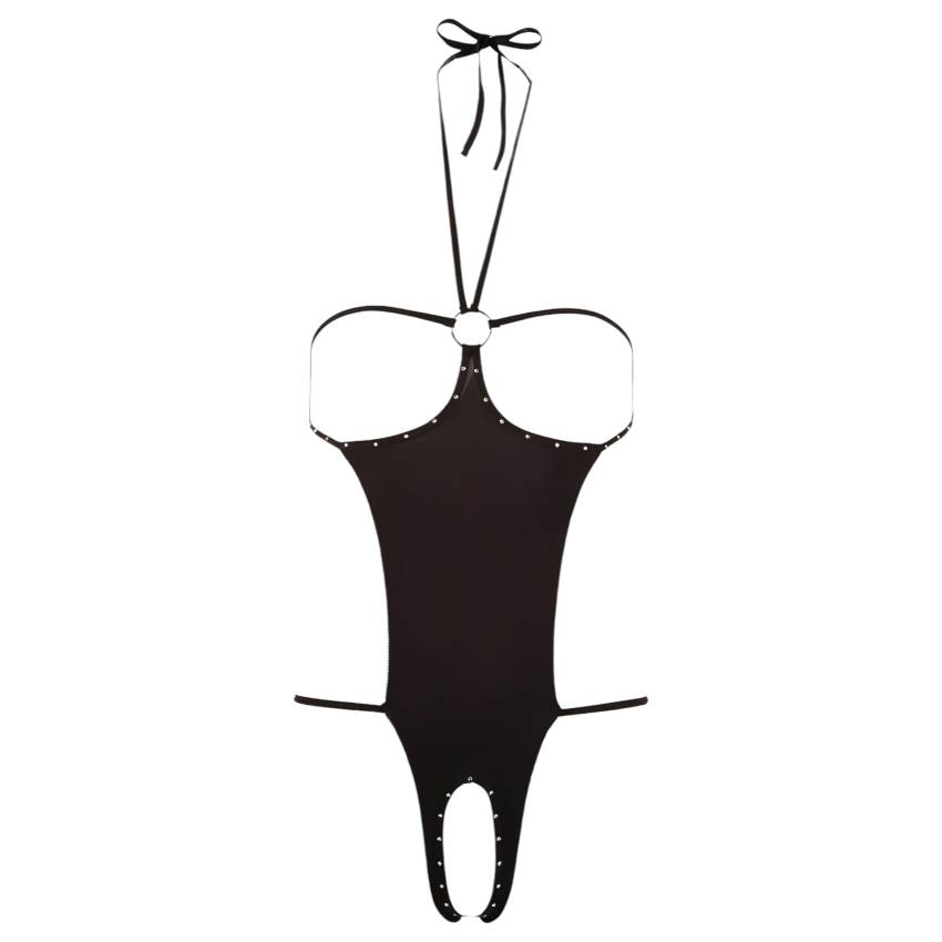 NO:XQSE - Nyitott, strasszos szexbody - fekete (S-L) - Image 4