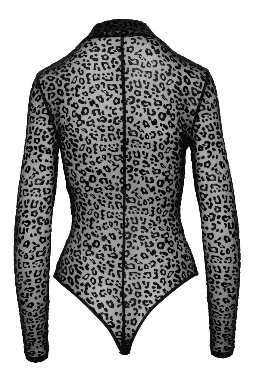 / Noir - leopárd mintás, hosszúujjú body (fekete) - Image 8
