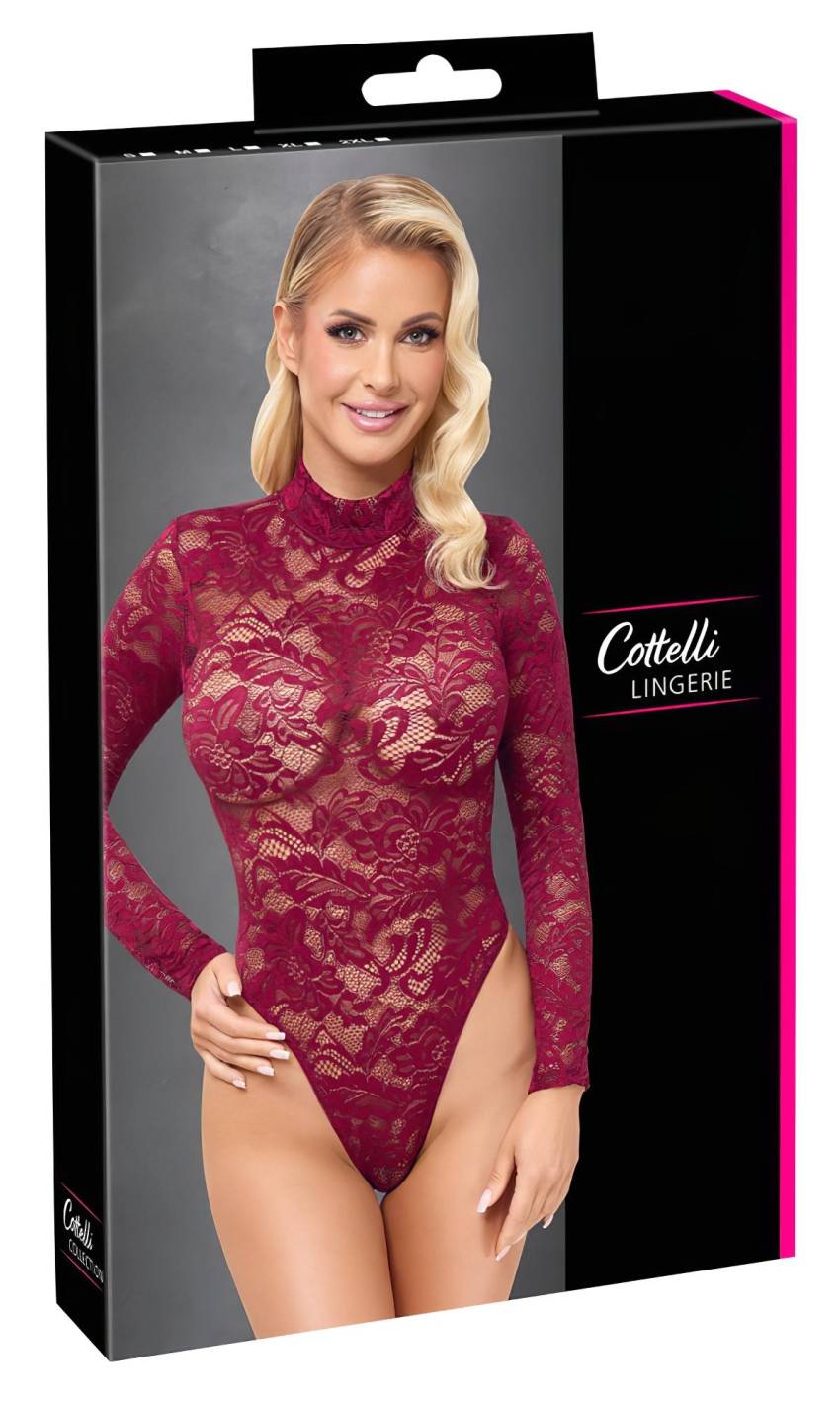 Cottelli - átlátszó csipke body (piros) - Image 6