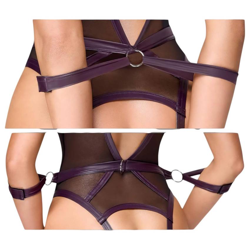 Cottelli Bondage - nyitott body és kar bilincs (fekete) - Image 6