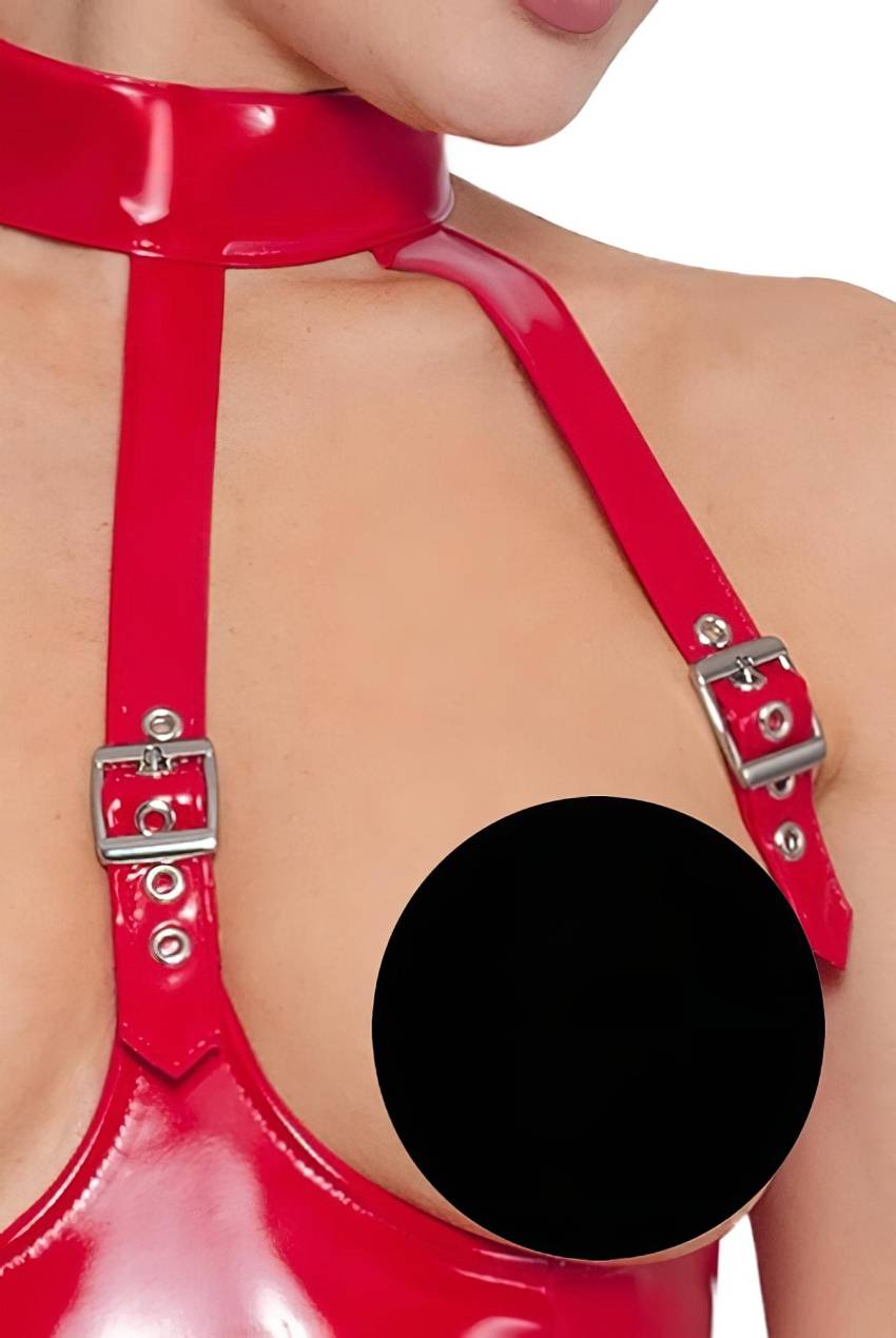 Black Level - nyitott, nyakpántos body (piros) - Image 7