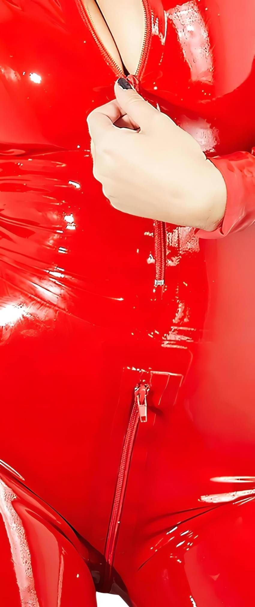 LATEX - hosszúujjú női overál (piros) - Image 6