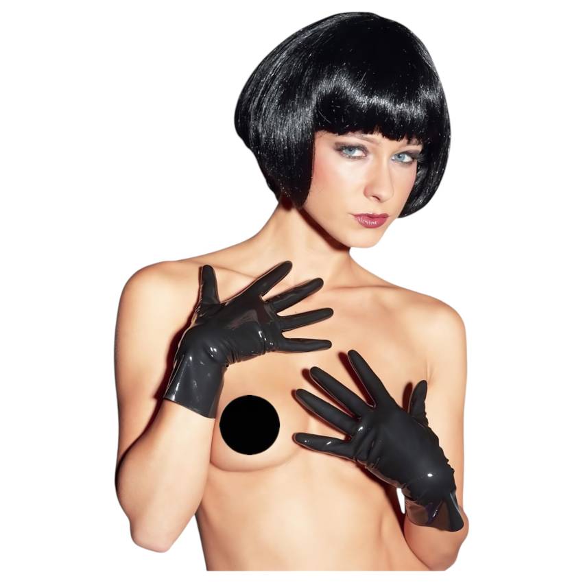 LATEX - rövid, unisex kesztyű (fekete) - Image 2