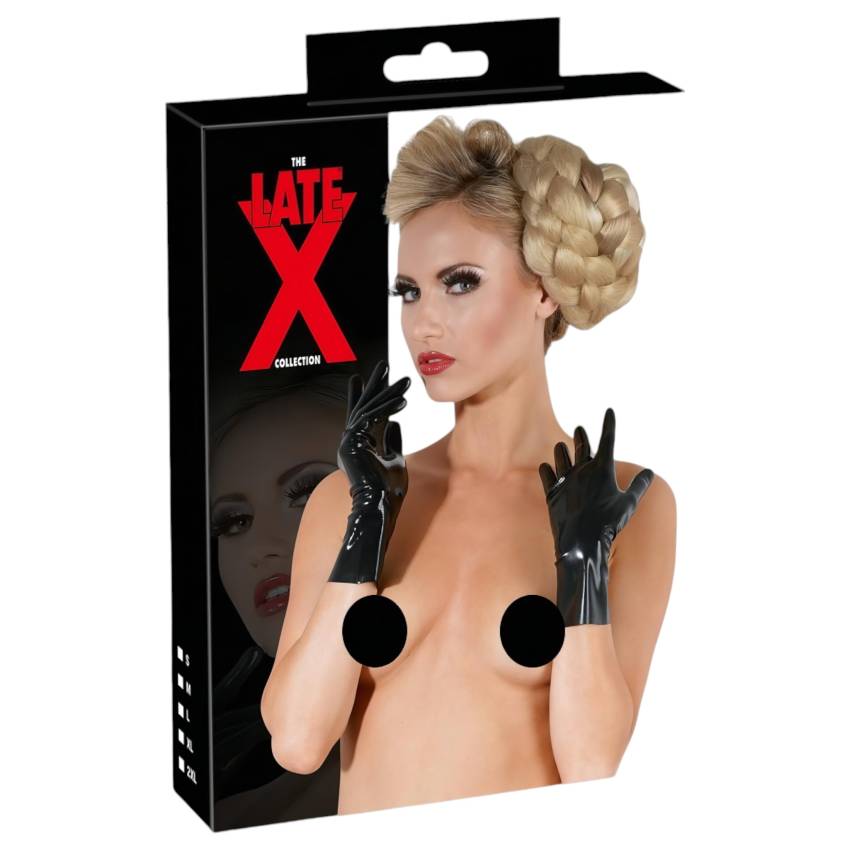 LATEX - rövid, unisex kesztyű (fekete) - Image 3