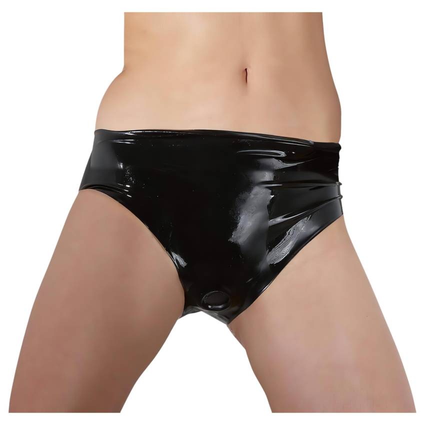 LATEX - női bugyi belső dildóval (fekete) - Image 2