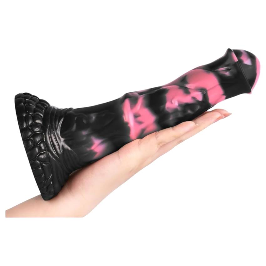 Bad Horse - szilikon ló pénisz dildó - 18cm (fekete-pink) - Image 3
