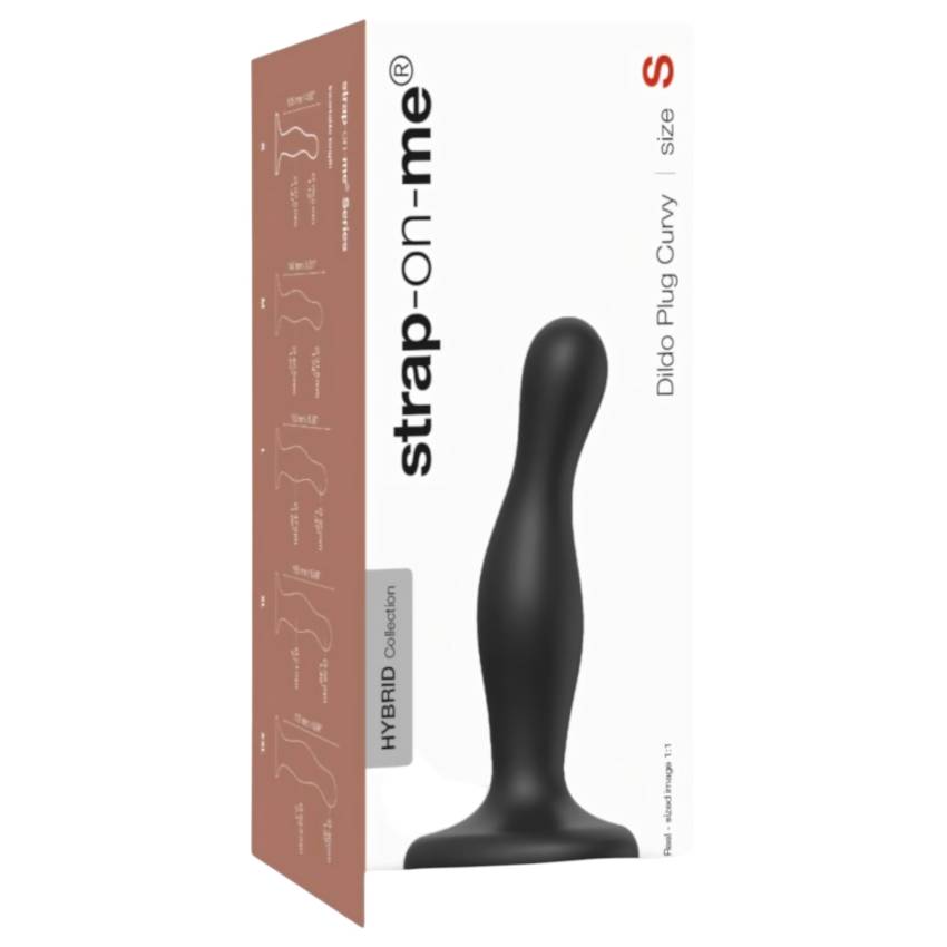 Strap-on-me Curvy S - hullámos, tapadókorongos dildó (fekete) - Image 6