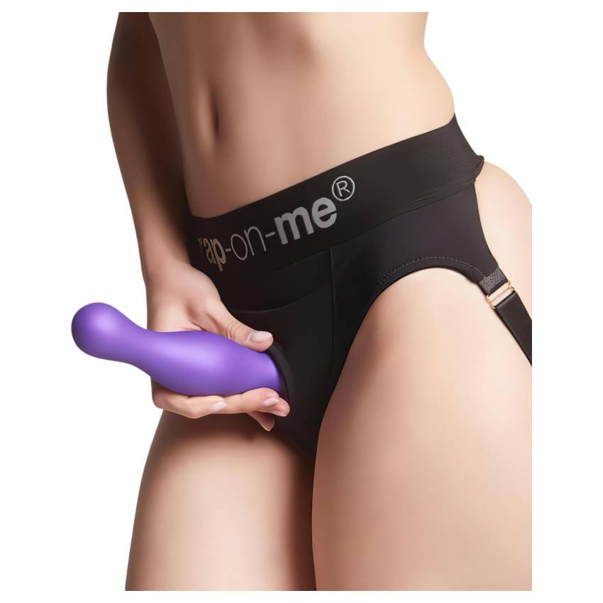 Strap-on-me Curvy S - hullámos, tapadókorongos dildó (lila) - Image 4