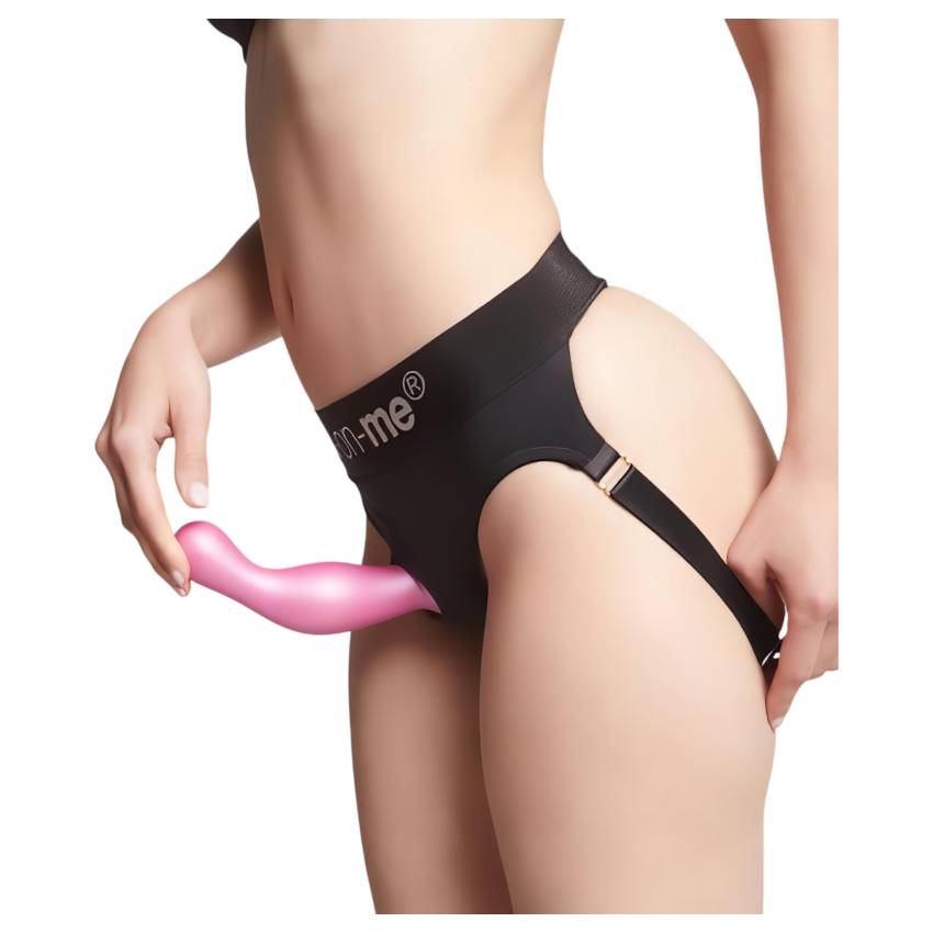 Strap-on-me Curvy M - hullámos, tapadókorongos dildó (pink) - Image 4