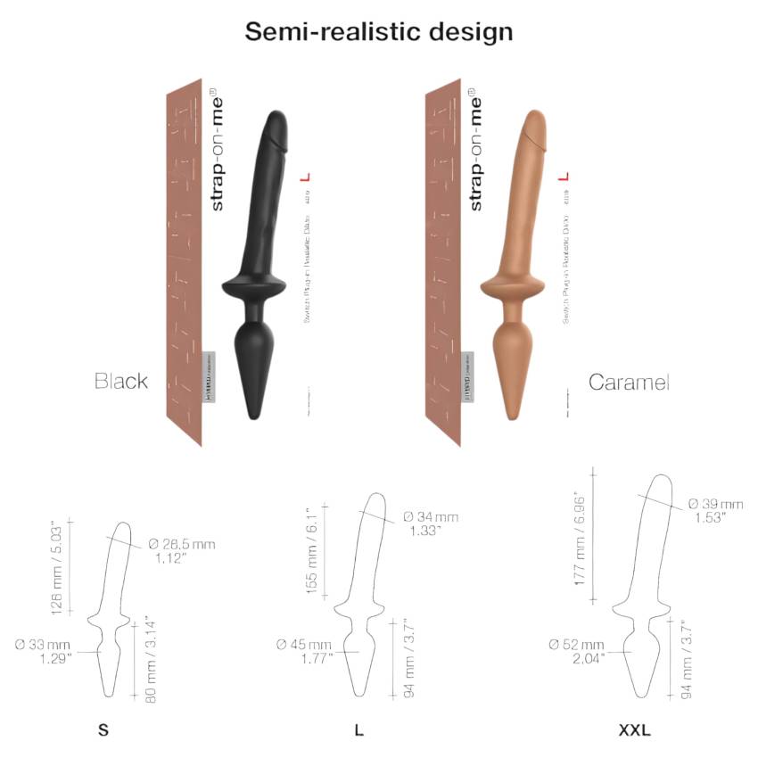 / Strap-on-me Swith Realistic S - 2in1 szilikon dildó (natúr) - Image 3
