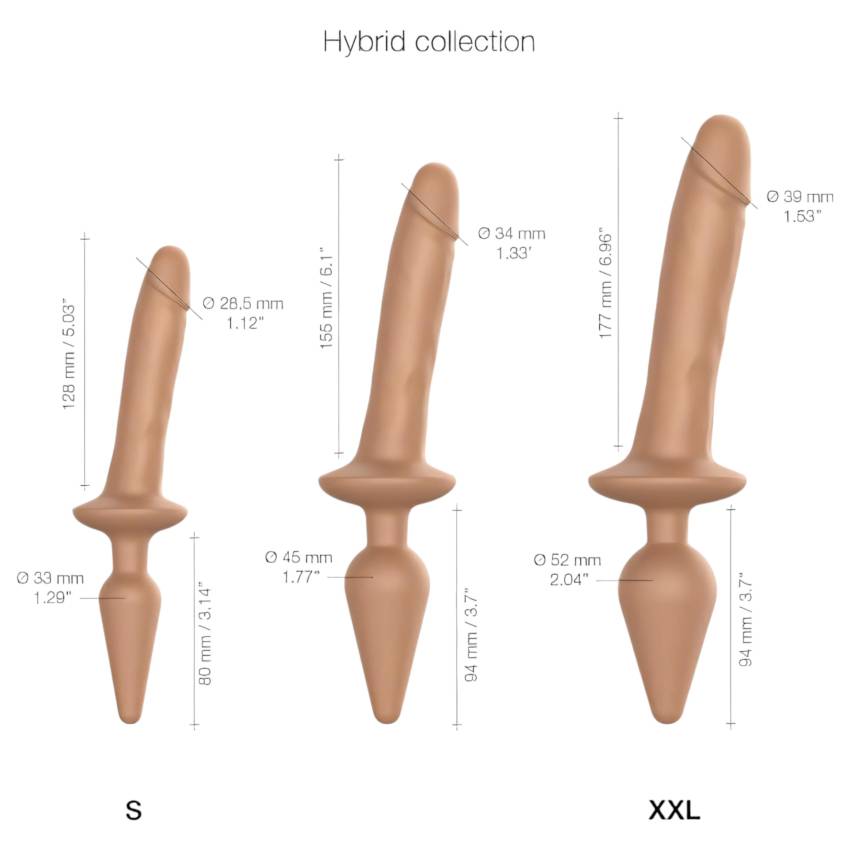 / Strap-on-me Swith Realistic XXL - 2in1 szilikon dildó (natúr) - Image 5