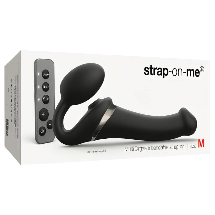 Strap-on-me M – léghullámos felcsatolható vibrátor (fekete) - Image 7