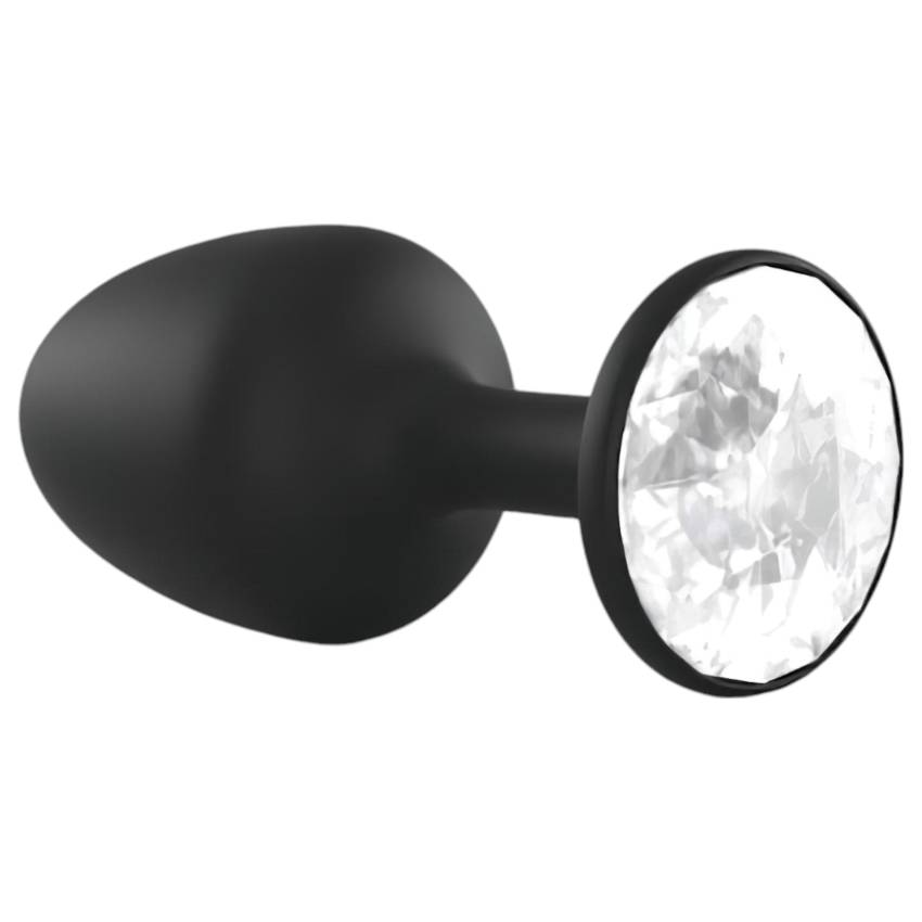 Dorcel Geisha Plug Diamond M - fehér köves anál plug (fekete) - Image 3