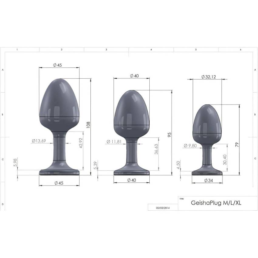 Dorcel Geisha Plug Diamond M - fehér köves anál plug (fekete) - Image 5