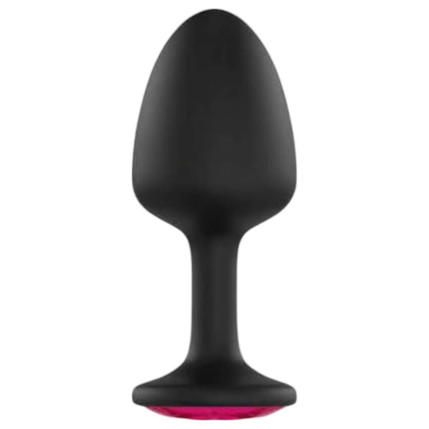 Dorcel Geisha Plug Ruby M - pink köves anál plug (fekete)