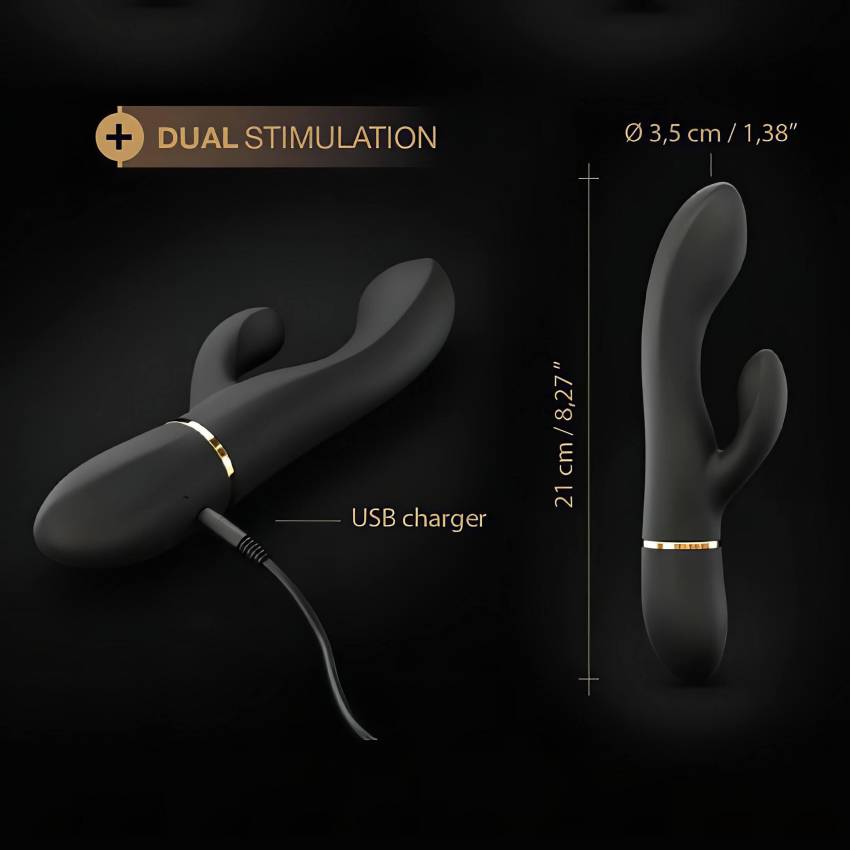 Dorcel Glam Rabbit - akkus, csiklókaros vibrátor (fekete) - Image 5
