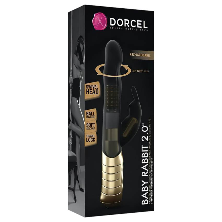 / Dorcel Baby Rabbit 2.0 - csiklókaros vibrátor (fekete-arany) - Image 2