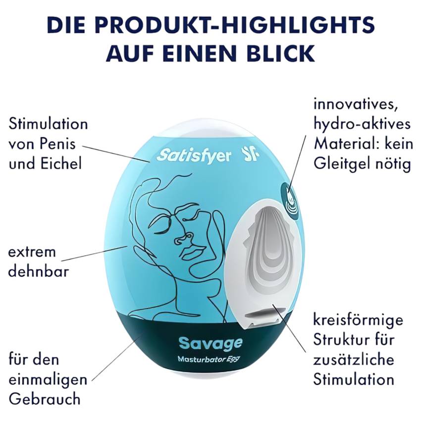 Satisfyer Egg Savage - tojás maszturbátor (1db) - Image 4