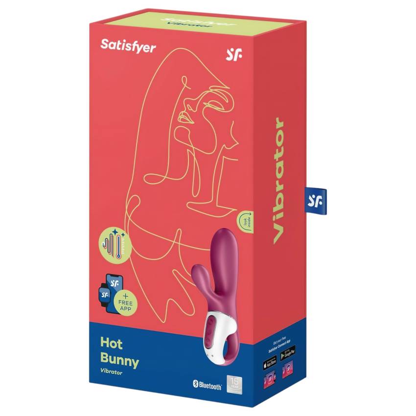 Satisfyer Hot Bunny - okos csiklókaros melegítő vibrátor (piros) - Image 9