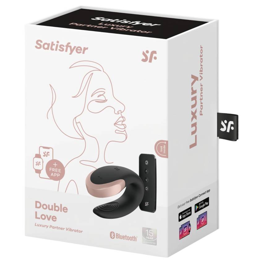 Satisfyer Double Love - okos, rádiós párvibrátor (fekete) - Image 7