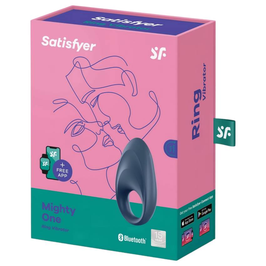 Satisfyer Mighty One - okos vibrációs péniszgyűrű (kék) - Image 6