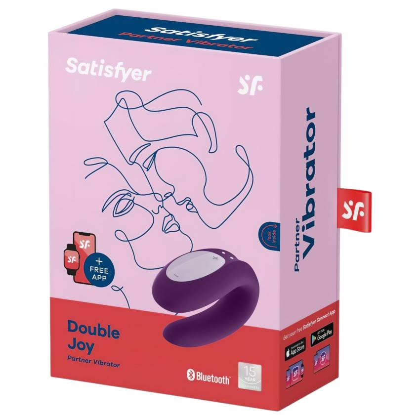 Satisfyer Double Joy - okos, vízálló párvibrátor (lila) - Image 7