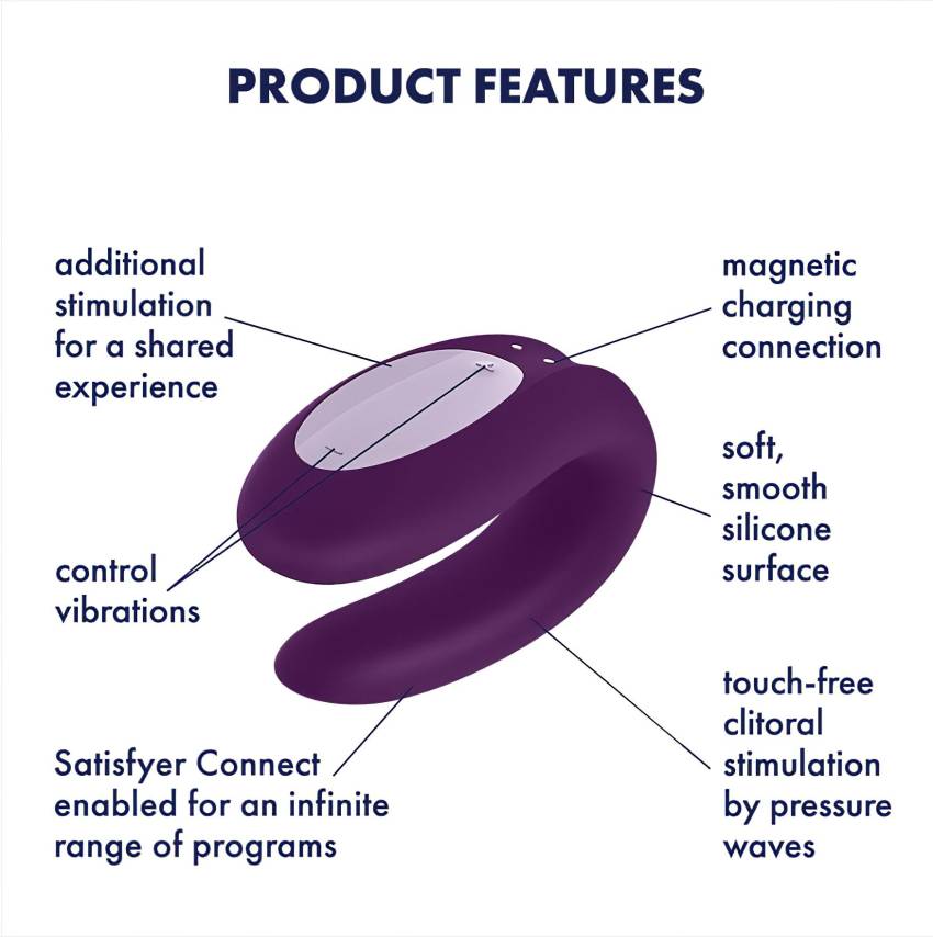 Satisfyer Double Joy - okos, vízálló párvibrátor (lila) - Image 9