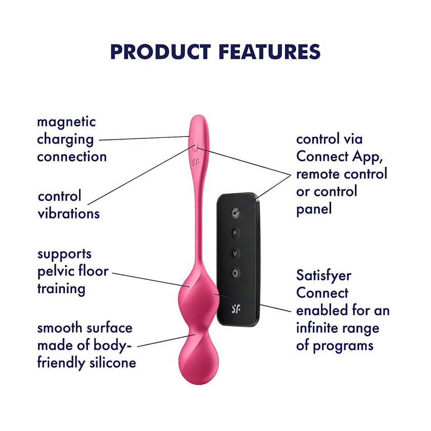 Satisfyer Love Birds 2 - okos, vibrációs gésagolyó (pink) - Image 3