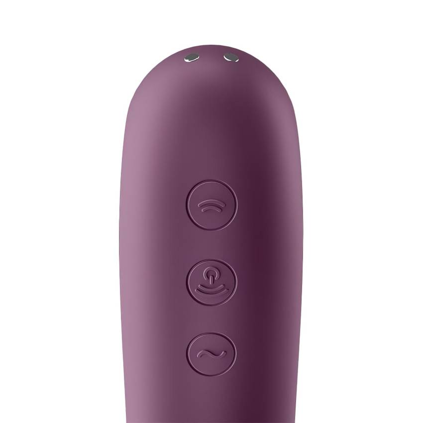 Satisfyer Dual Kiss - 2in1, hüvelyi és csikló vibrátor (lila) - Image 3