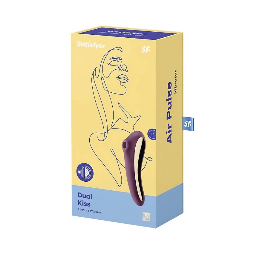 Satisfyer Dual Kiss - 2in1, hüvelyi és csikló vibrátor (lila) - Image 4