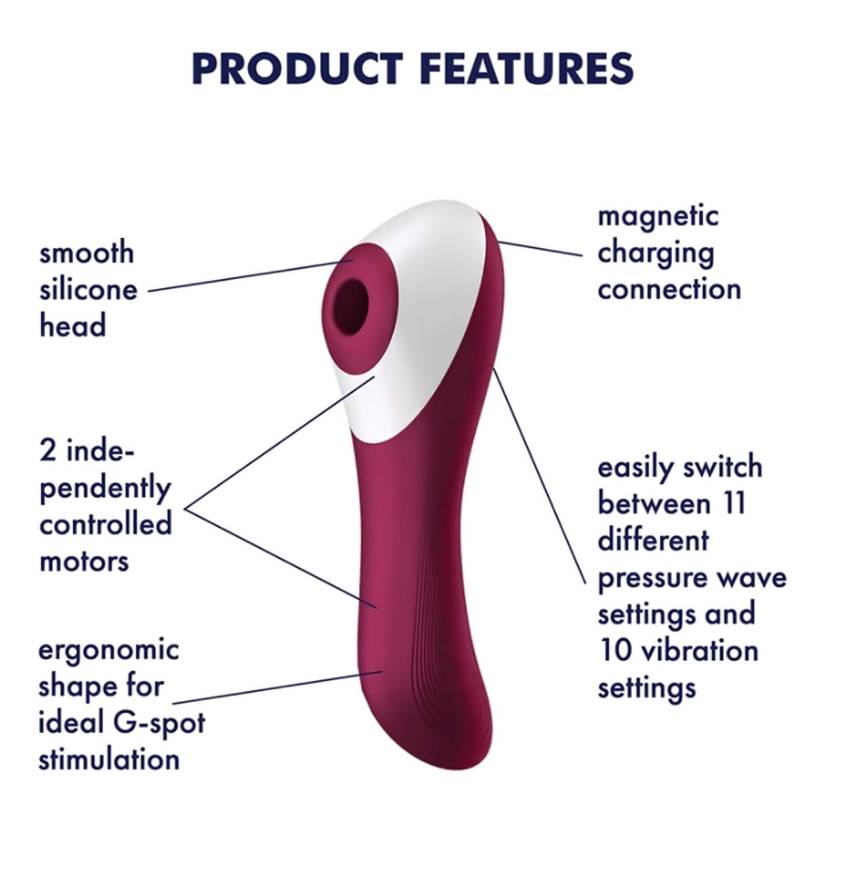 Satisfyer Dual Crush - akkus hüvelyi és csiklóvibrátor (piros) - Image 2
