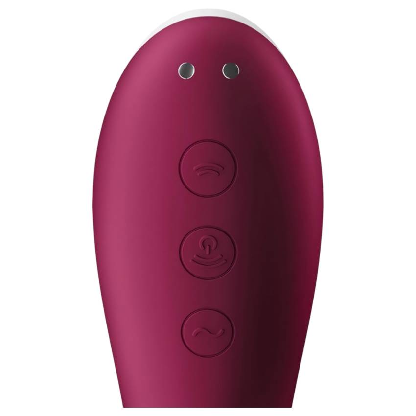 Satisfyer Dual Crush - akkus hüvelyi és csiklóvibrátor (piros) - Image 3