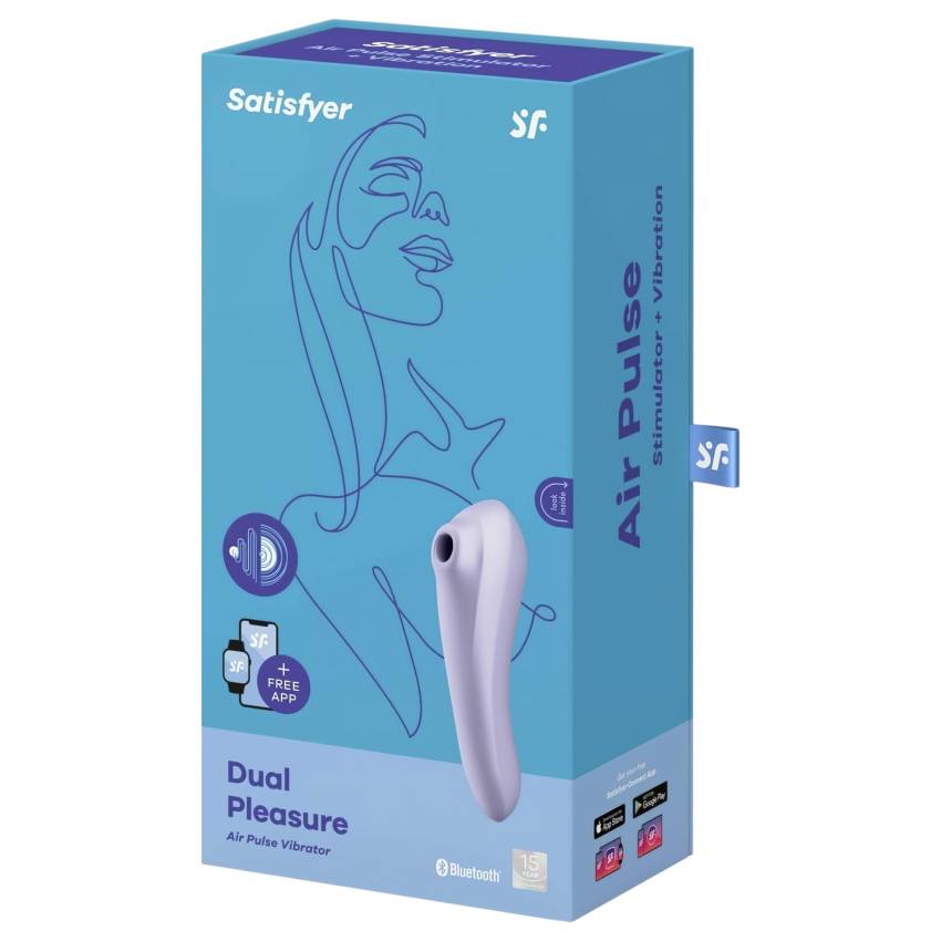 Satisfyer Dual Pleasure - okos léghullámos 2in1 vibrátor (lila) - Image 5