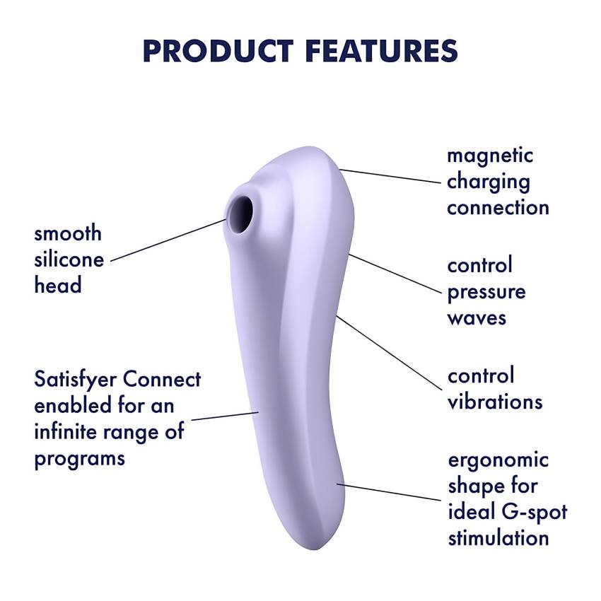 Satisfyer Dual Pleasure - okos léghullámos 2in1 vibrátor (lila) - Image 8